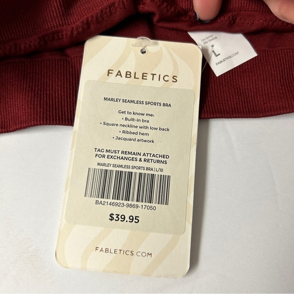 NEW Fabletics Maroon Marley Seamless Sports Bra Large - Picture 4 of 6
